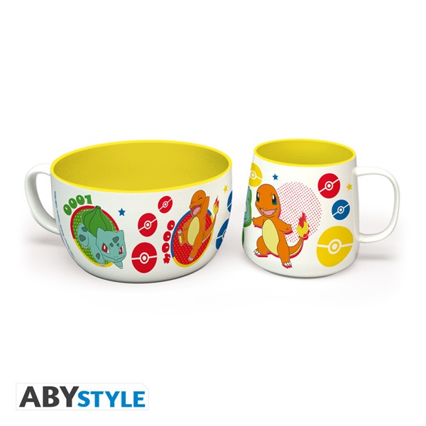 Pokemon Pikachu Kanto Starters Breakfast Set Mug Bowl