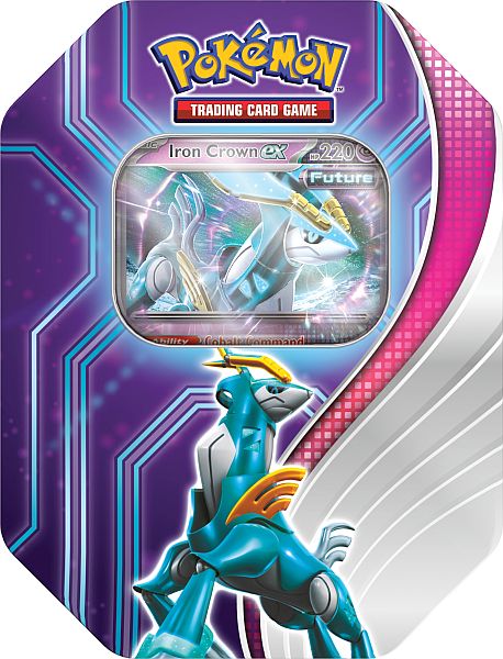 Pokemon Tin Kasse 2024 Wave Fall: Iron Crown Future Cobalion Paradox Destinies Collector Tin Box Boosters