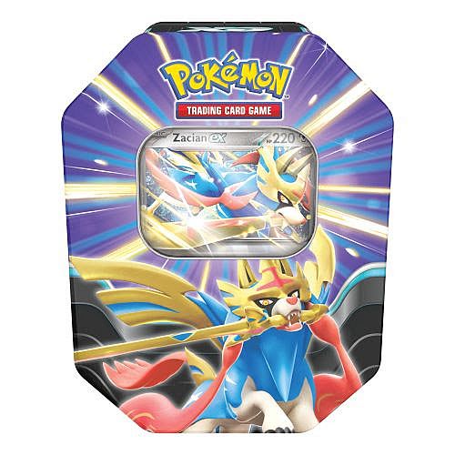 Pokemon Tin Kasse 2025 Wave Summer: Zacian Slashing Legends Collector Tin Box Boosters