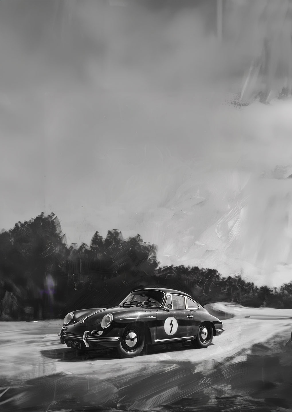 Porsche Vers 03 Plakat - Grafisk Kunsttilbud fra Rasmus Lassen