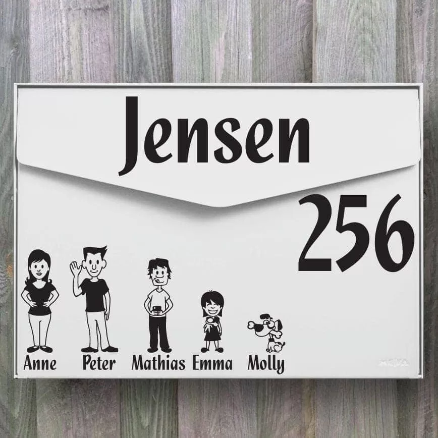 Familie Postkasse Klistermærke – Gør Den Unik!