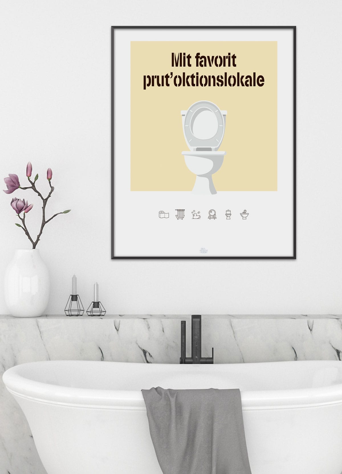 Toiletplakat "Mit favorit prutoktionslokale" - Sjov dekoration