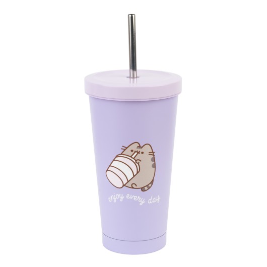 Pusheen Enjoy Every Day Steel Tumbler With Straw 550ml