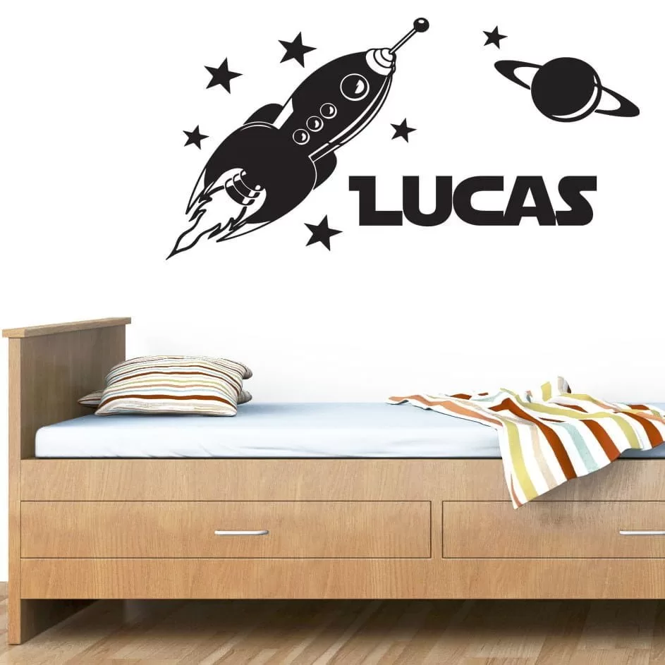 Raket   Eget Navn Wallsticker