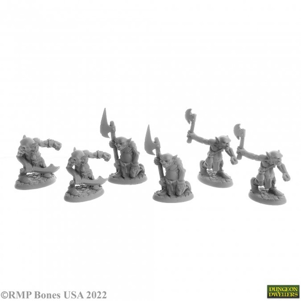 Reaper Bones Usa Dungeon Dwellers: Goblin Raiders Plastic Miniatures
