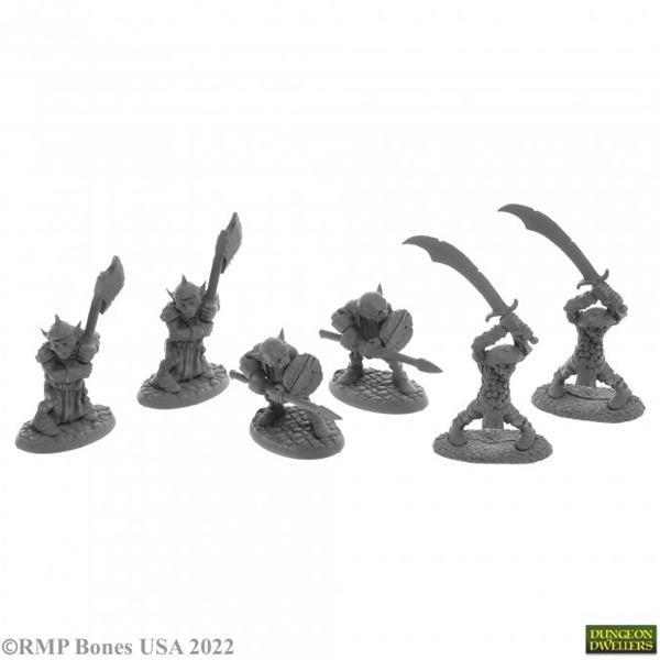 Reaper Bones Usa Dungeon Dwellers: Goblin Warriors Plastic Miniatures