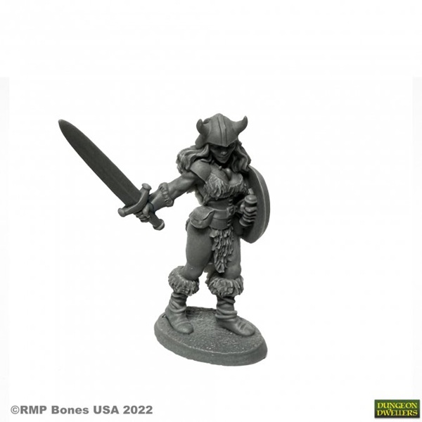 Reaper Bones Usa Dungeon Dwellers: Jana Frostwind Barbarian Plastic Miniature