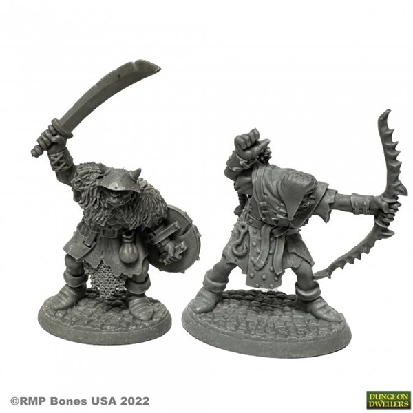 Reaper Bones Usa Dungeon Dwellers: Orc   The Ragged Wound Warriors     Plastic Miniatures