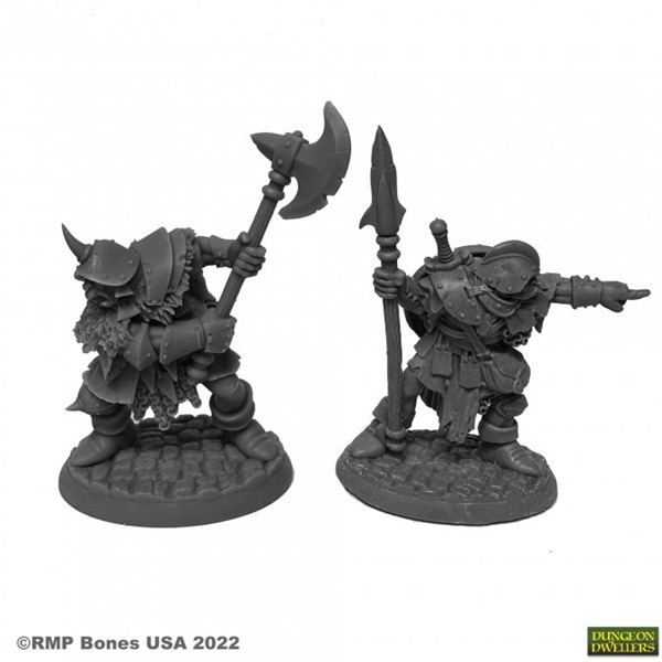 Reaper Bones Usa Dungeon Dwellers: Orcs   The Ragged Wound Leaders     Plastic Miniatures