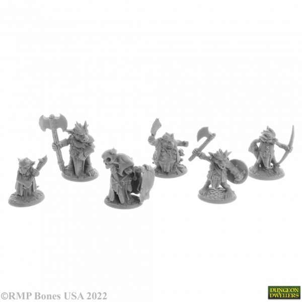 Reaper Bones Usa Dungeon Dwellers: Ratpelt Kobold Leaders Plastic Miniatures