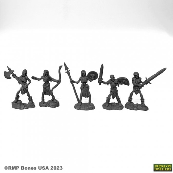 Reaper Bones Usa Dungeon Dwellers: Skeleton Guardians Plastic Miniatures