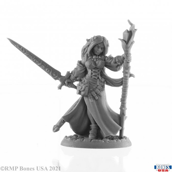 Reaper Bones Usa Reaper Legends: Lysette  Elven Mage Plastic Miniature