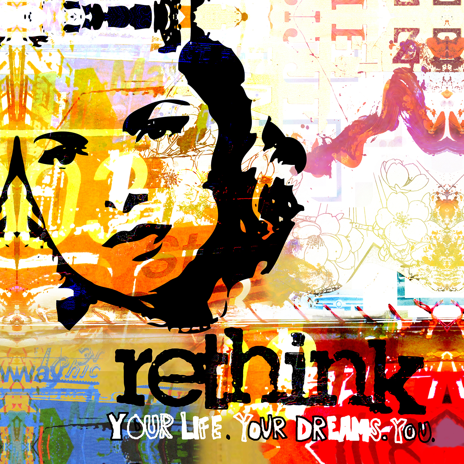 Rethink Kunstplakat af Rikke Axelsen - Abstrakt Design