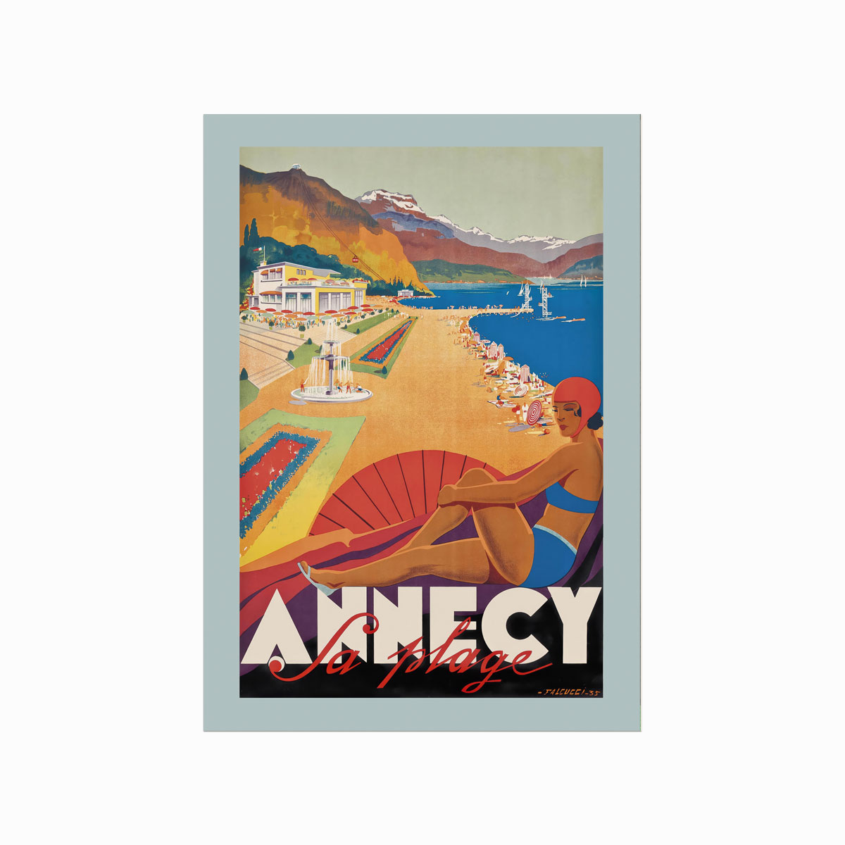 Retro Plakat: Annecy La Plage – Unik Kunst til Dit Hjem