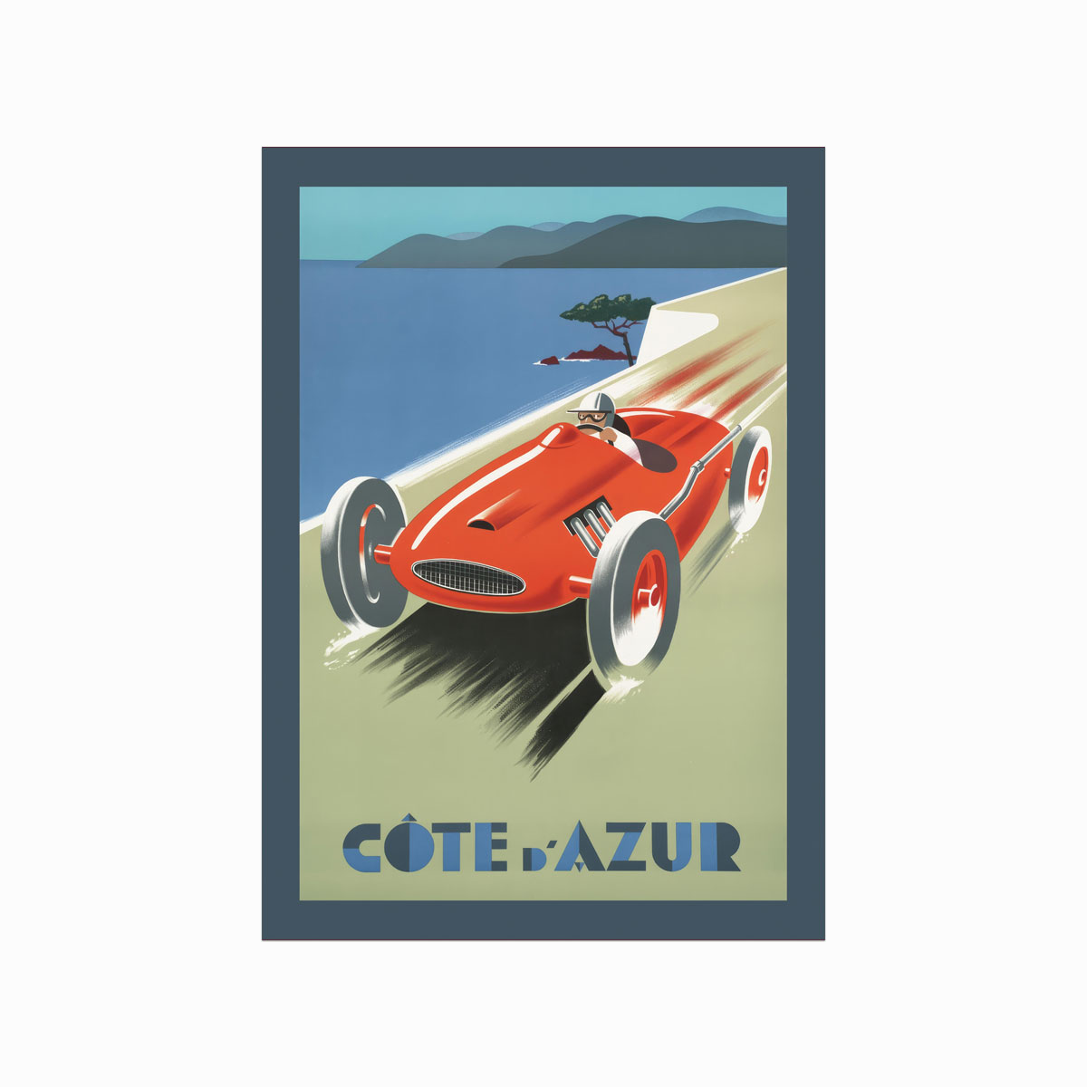 Farverig Retro Plakat Côte d'Azur til Dit Hjem