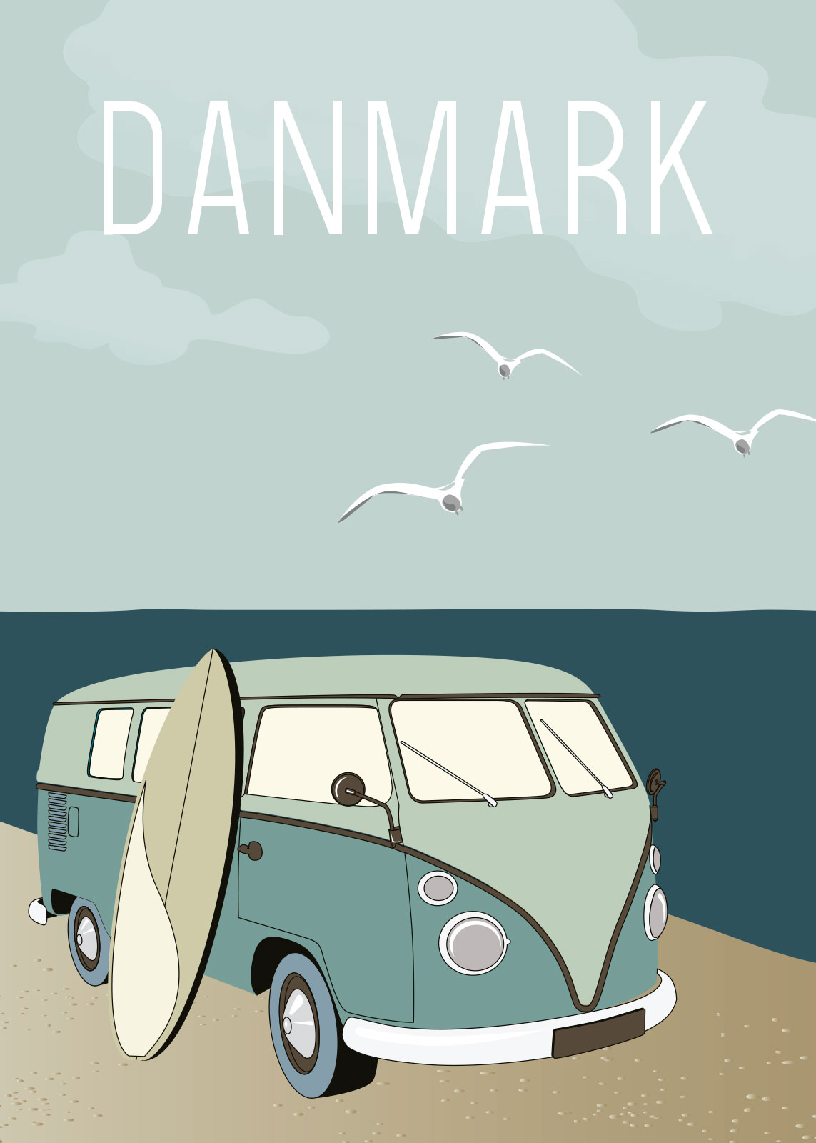 Retrobus Kunstværk – Unik Dekoration til Dit Hjem