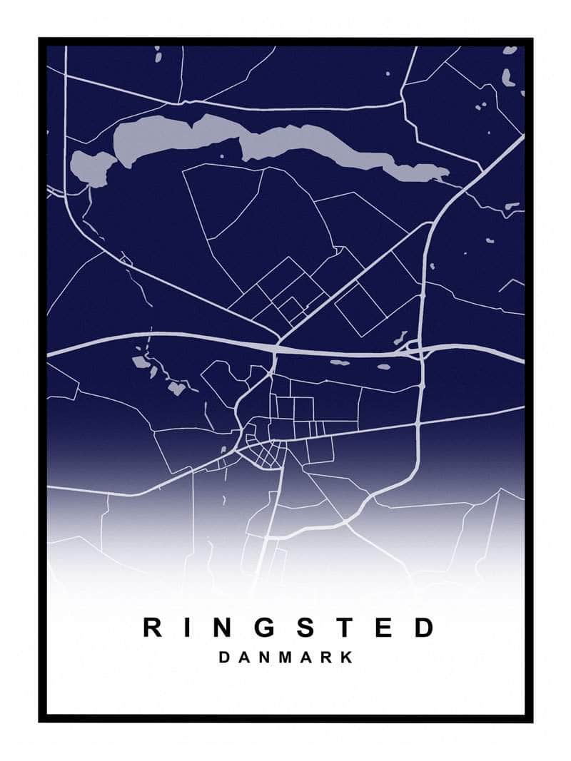 Ringsted Plakat – Detaljeret Kort over Ringsted By