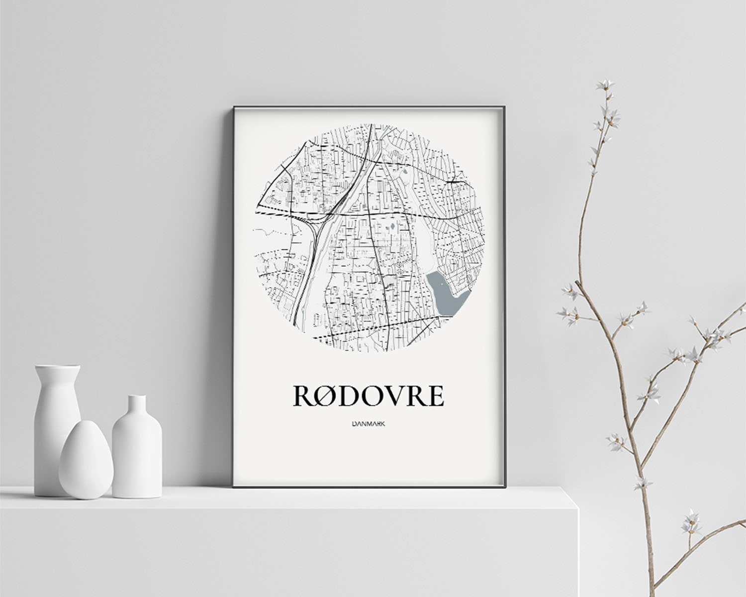 Rødovre Bykort Plakat – Stilrent Design til Dit Hjem