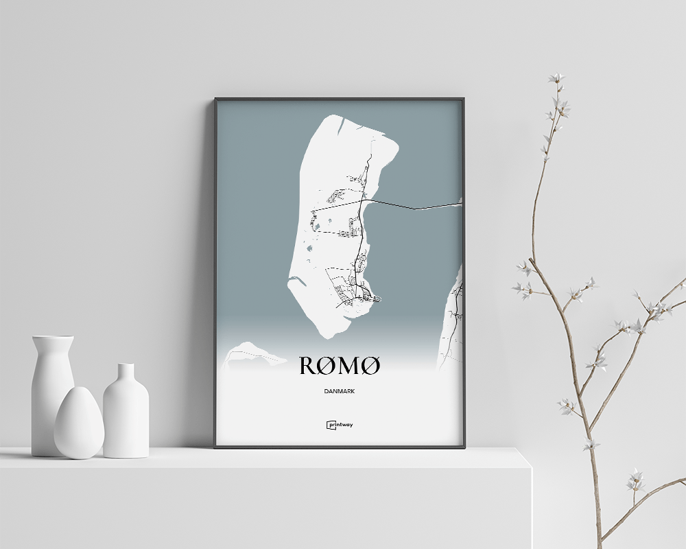 Rømø Bykort Plakat – Minimalistisk Design til Dit Hjem