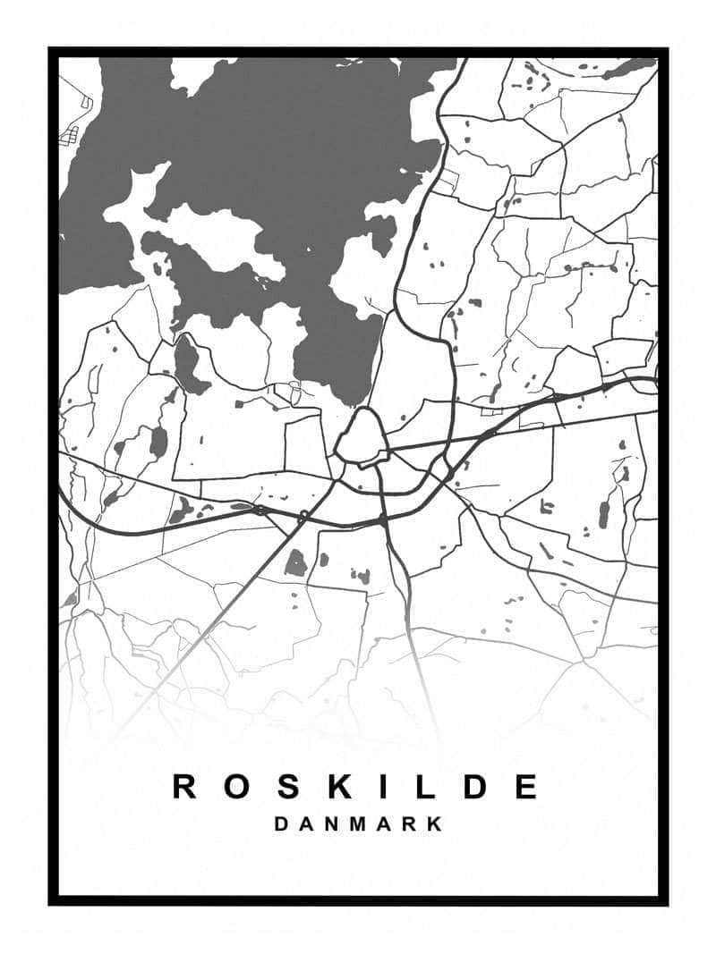 Roskilde Plakat – Detaljeret Kort over Skønne Roskilde