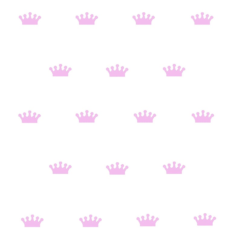 Prinsesse- og Kongekroner Vægklistermærker - 18 Pink Stykker!