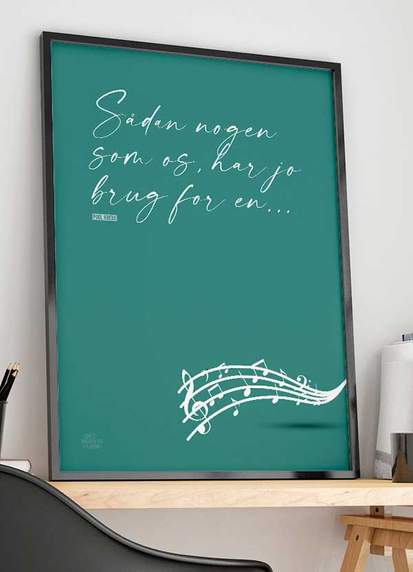 Poul Krebs Musikplakat med Noder – Unik Kunst til Hjemmet