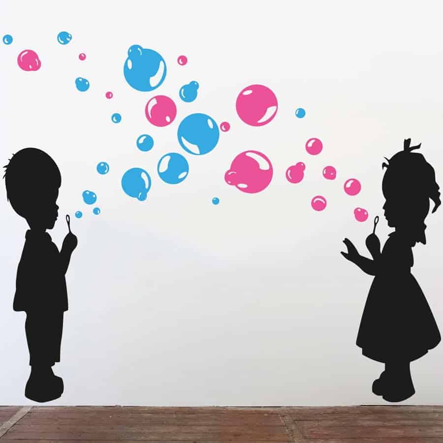 Sæbebobler Wallsticker til Børneværelset – Fantasifuld Leg!