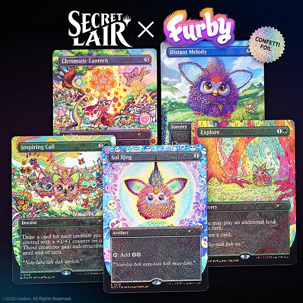 Secret Lair Drop Series 2025 : Secret Scare Superdrop: Secret Lair Furby: Doo- Noo-lah 226 128 139 Confetti Foil