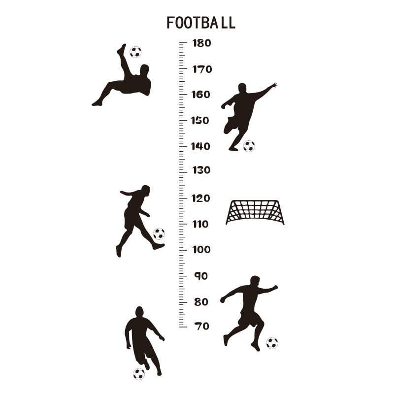 Fodbold Vækstmåler Wallstickers til Børn - Sjov Højemåler