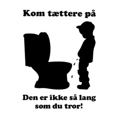 Sjov Toilet Wallsticker – Dekorativt Badeværelsesskilt