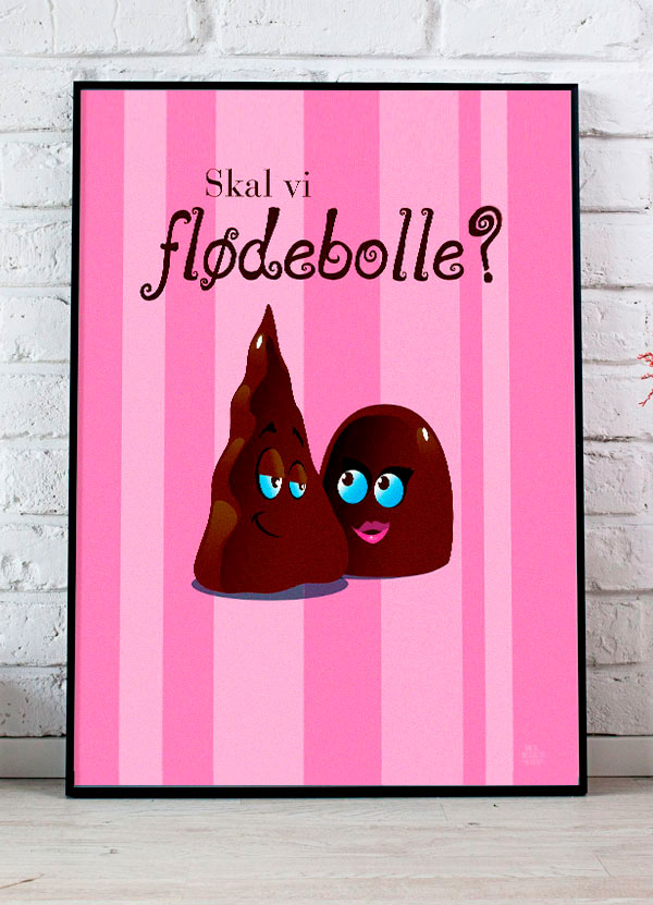 Flødebolle-plakat i lyserød - Perfekt til opmuntring!