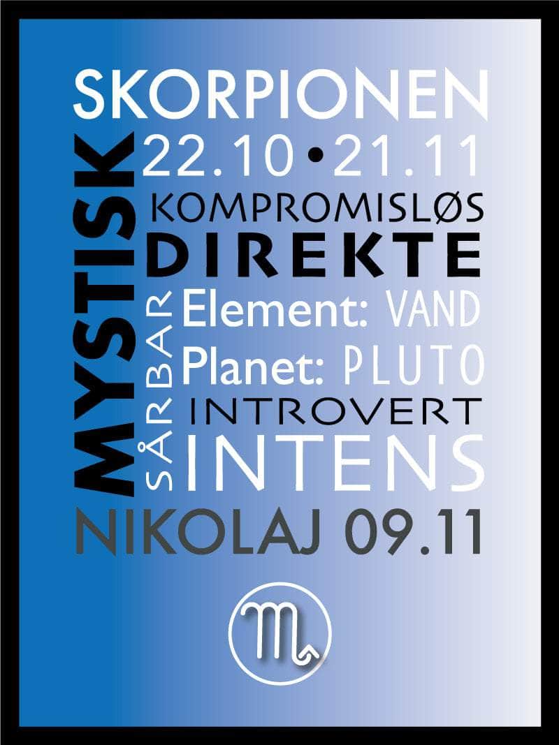 Skorpion Stjernetegn Plakat – Black Friday Tilbud!