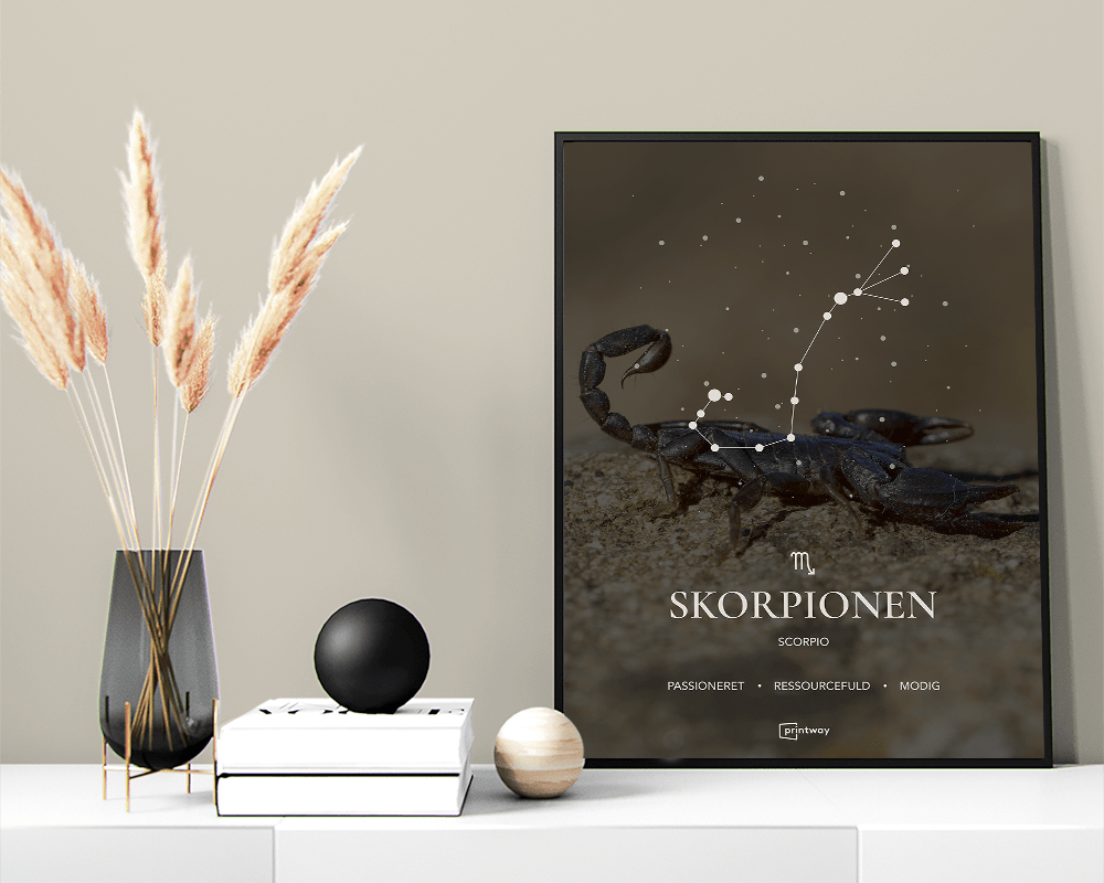 Skorpion Stjernetegn Plakat – Minimalistisk Design 70x100 cm