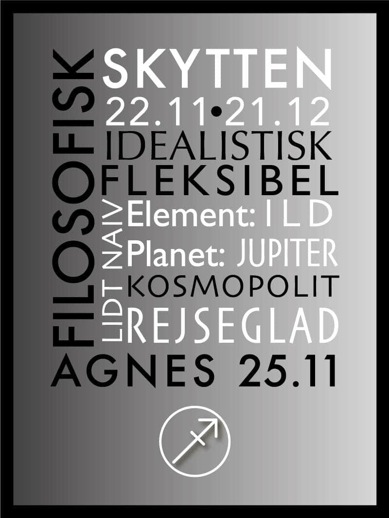 Skytten Stjernetegn Plakat med Unikt Design fra Egly