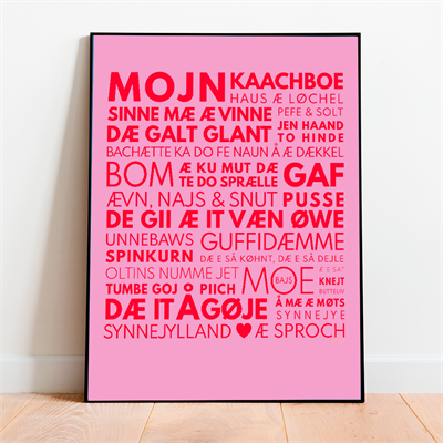Snak æ Sproch Plakat – Pink Rød fra Mutmut - Kulturhyldest