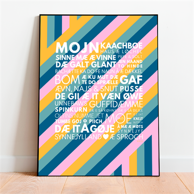 Farverig Sønderjysk Plakat - Mutmut 30x40 cm