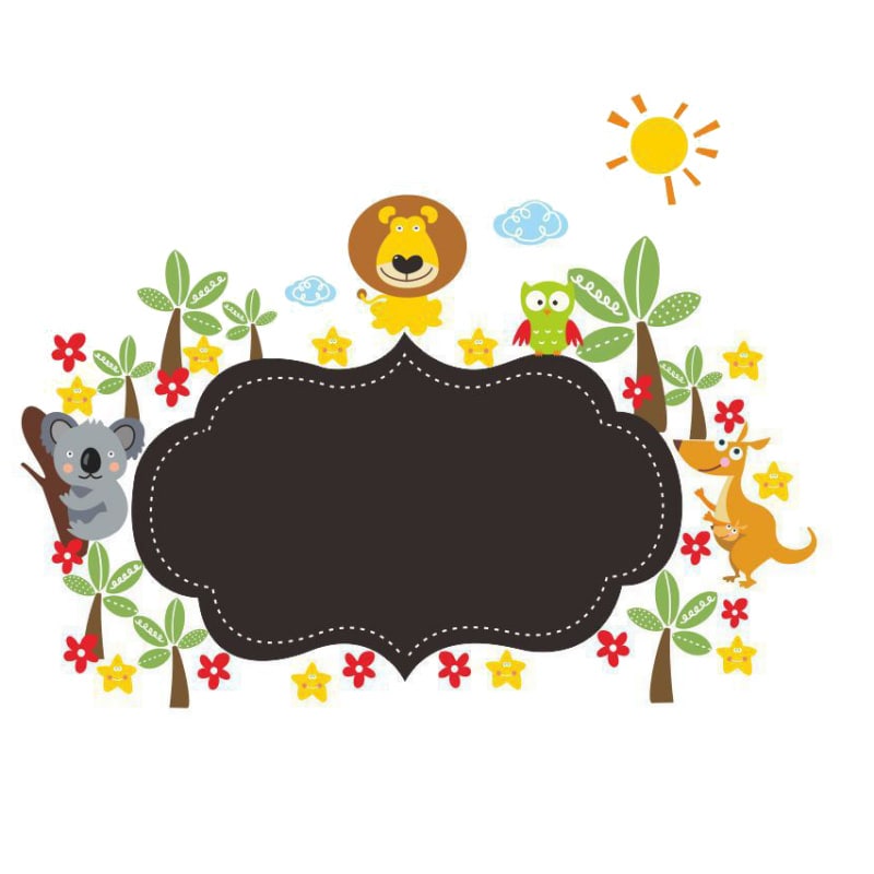 Sød Kridttavle Wallsticker med Dyr – Kreativitet til Hjemmet!