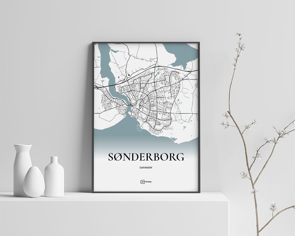 Sønderborg Bykort Plakat – Minimalistisk A4 Design