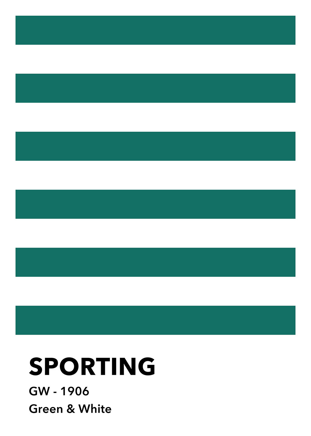 Sporting Green Hvid – Unik Grafisk Plakat fra Ol Ol