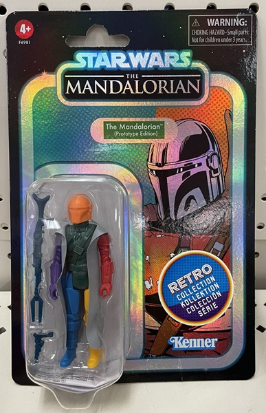 Star Wars: The Mandalorian Prototype Edition Wave : The Mandalorian Orange Helmet Retro Collection Figure 10cm