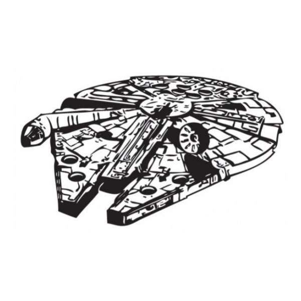 Star Wars Væggesticker – Tusindårsfalken i Sort/Hvid 57x88cm