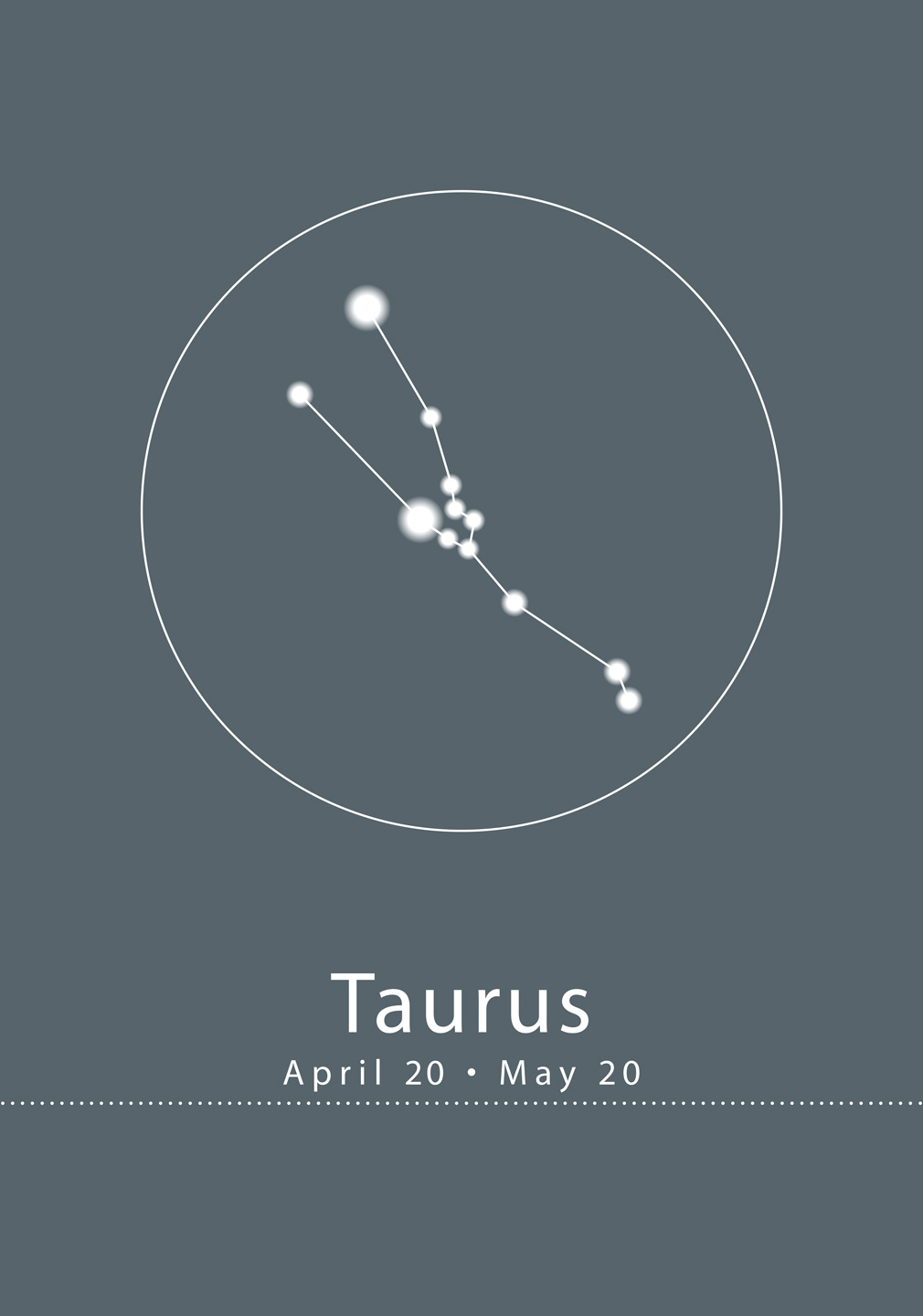 Tyren Stjernetegn Plakat - Unik Kunst til Dit Hjem