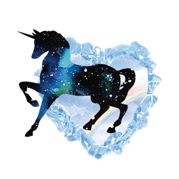 Magisk Enhjørning Wallsticker - Is Hul Design 55x70 cm