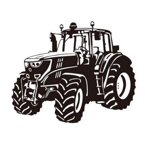 Stor Sort Traktor Wallsticker til Drengeværelset!