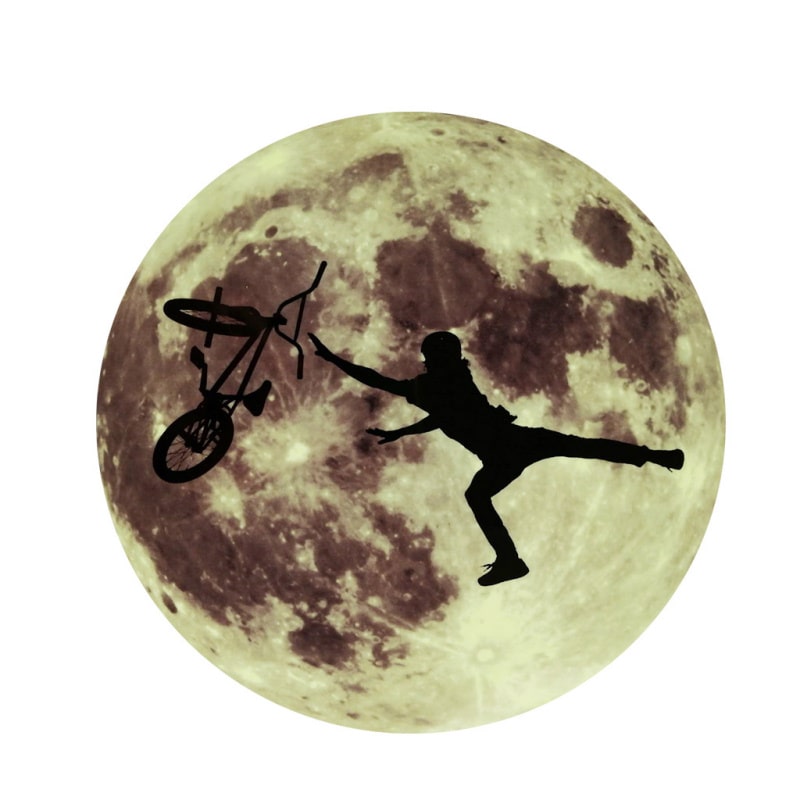 Selvlysende Måne Wallstickers til Cykler - 30 stk. Magi!