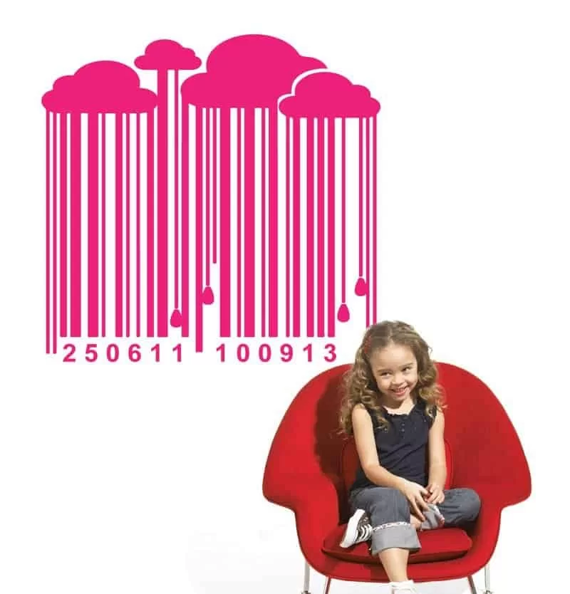 Stregkode Regn Med Egne Tal Wallsticker