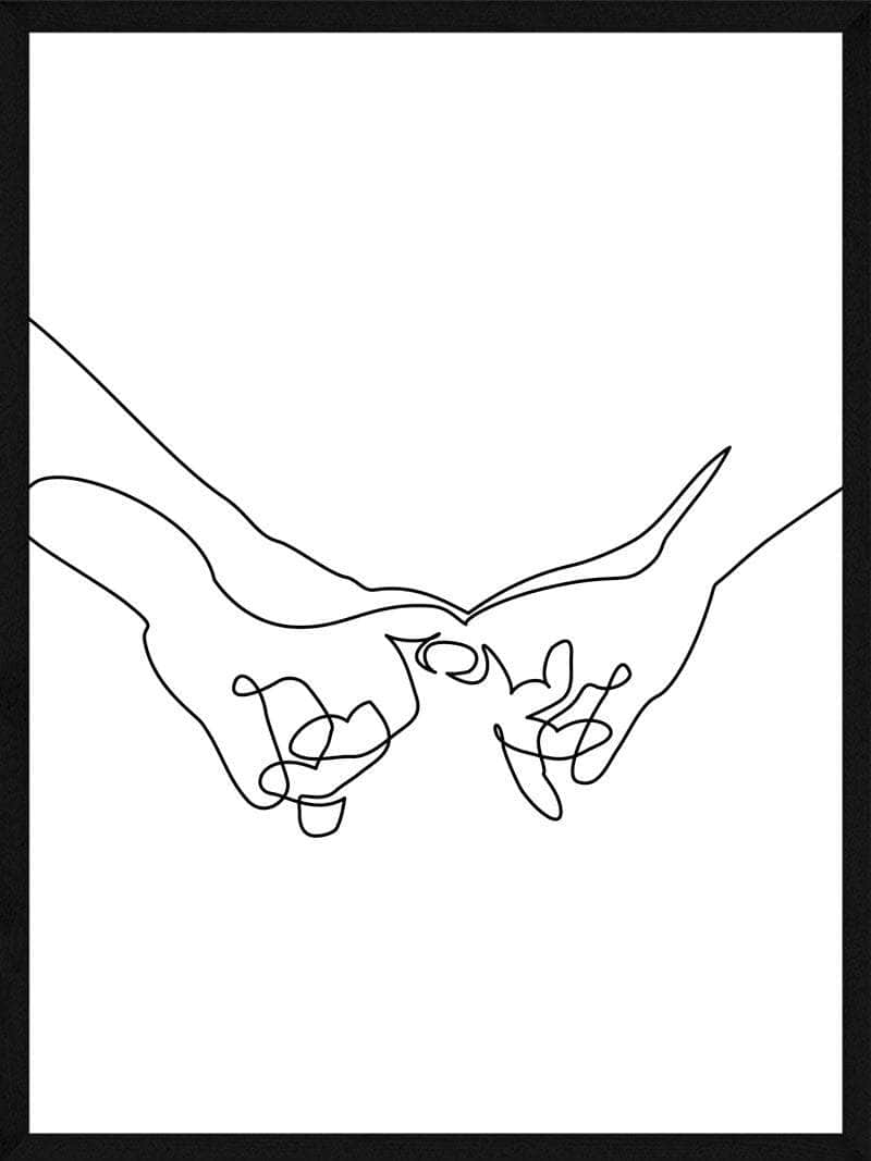 Stregtegning Plakat med Hænder – Enkel Illustration