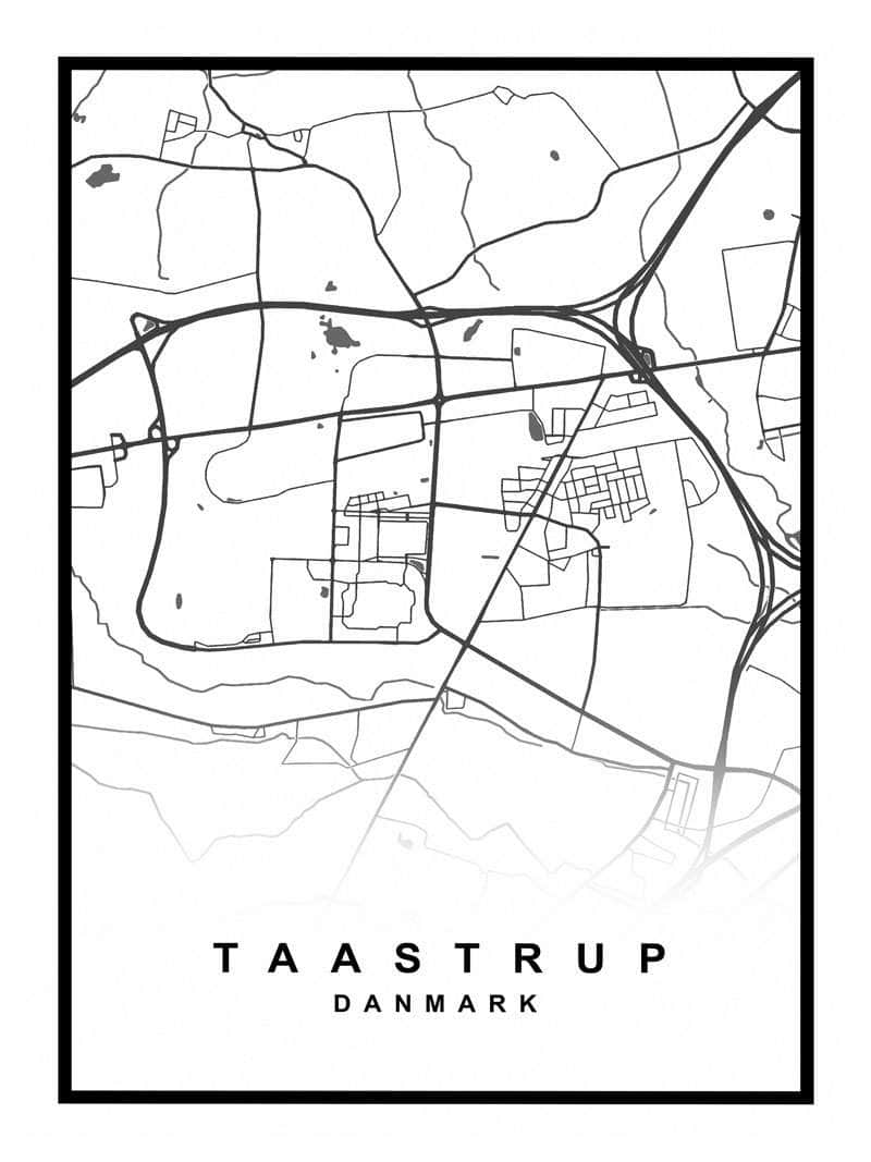 Taastrup Plakat – Detaljeret Kort over Taastrup By