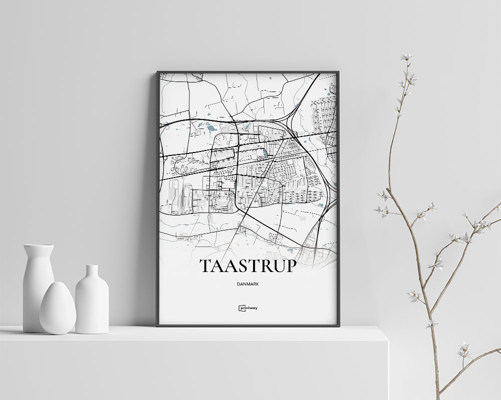 Taastrup Bykort Plakat - Stilrent Design til Dit Hjem