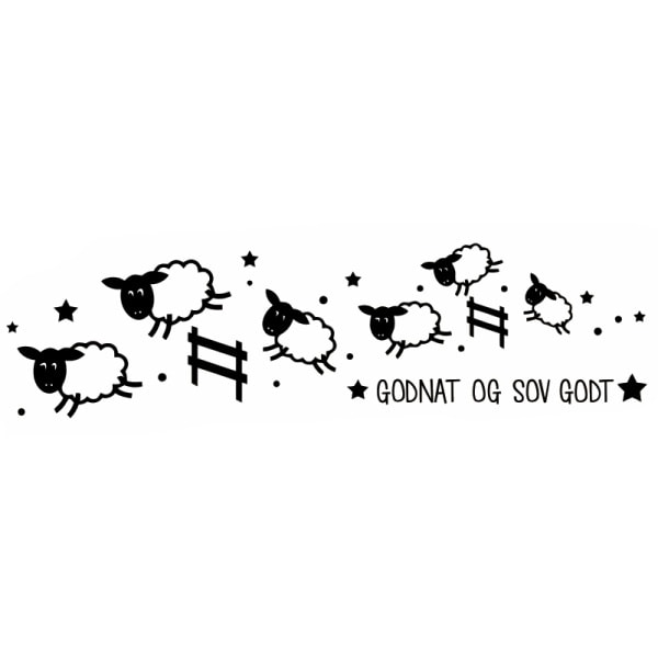Sød Godnat Får Væglampe – Beroligende Wallsticker 35x130cm